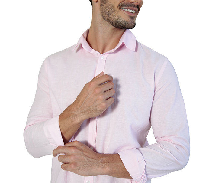 Camisa Masculina Manga Longa Linho Slim Fit