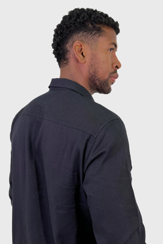 Camisa Masculina Manga Longa Linho Slim Fit