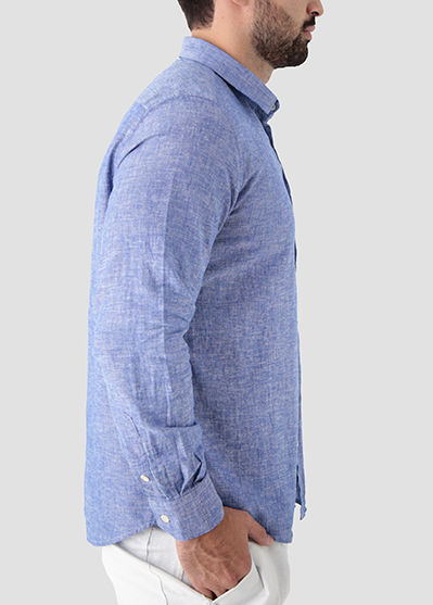 Camisa Masculina Manga Longa Linho Slim Fit