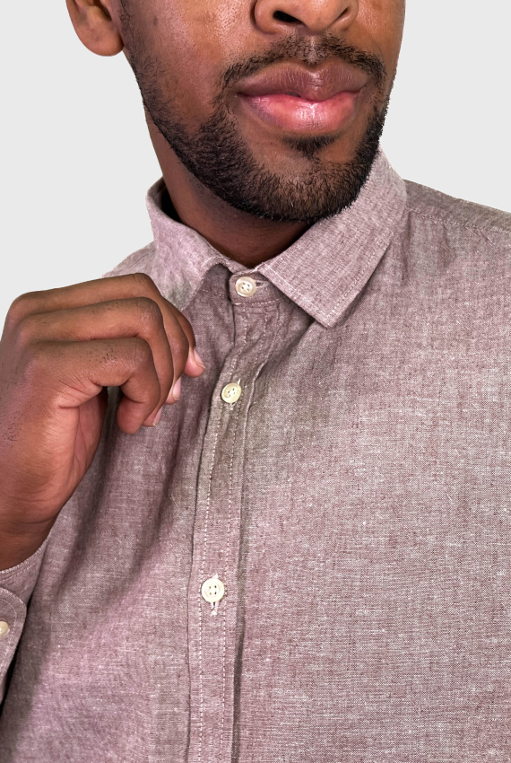Camisa Masculina Manga Longa Linho Slim Fit