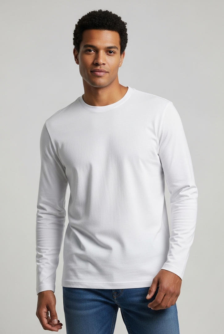 Camiseta Básica Manga Longa Work Poliéster Viscose Masculina
