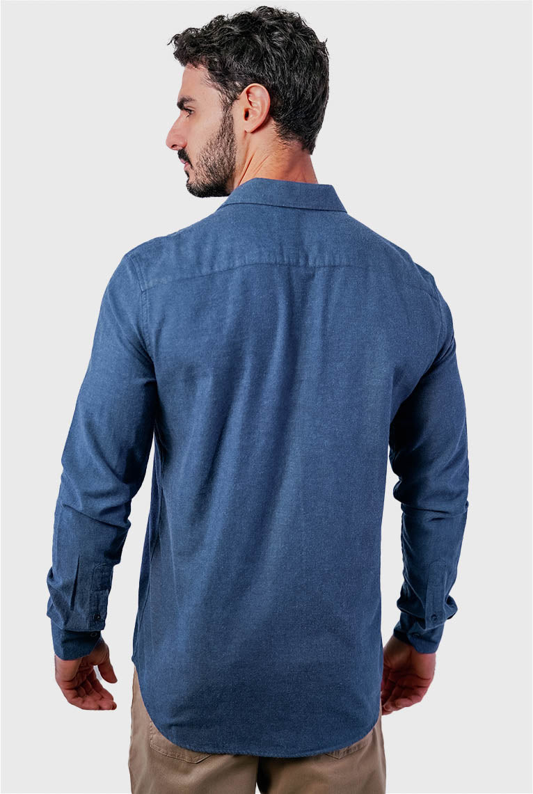 Camisa Masculina Flanela Manga Longa Slim Fit Algodão