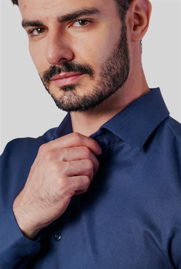Camisa Masculina Manga Longa Slim Fit Algodão