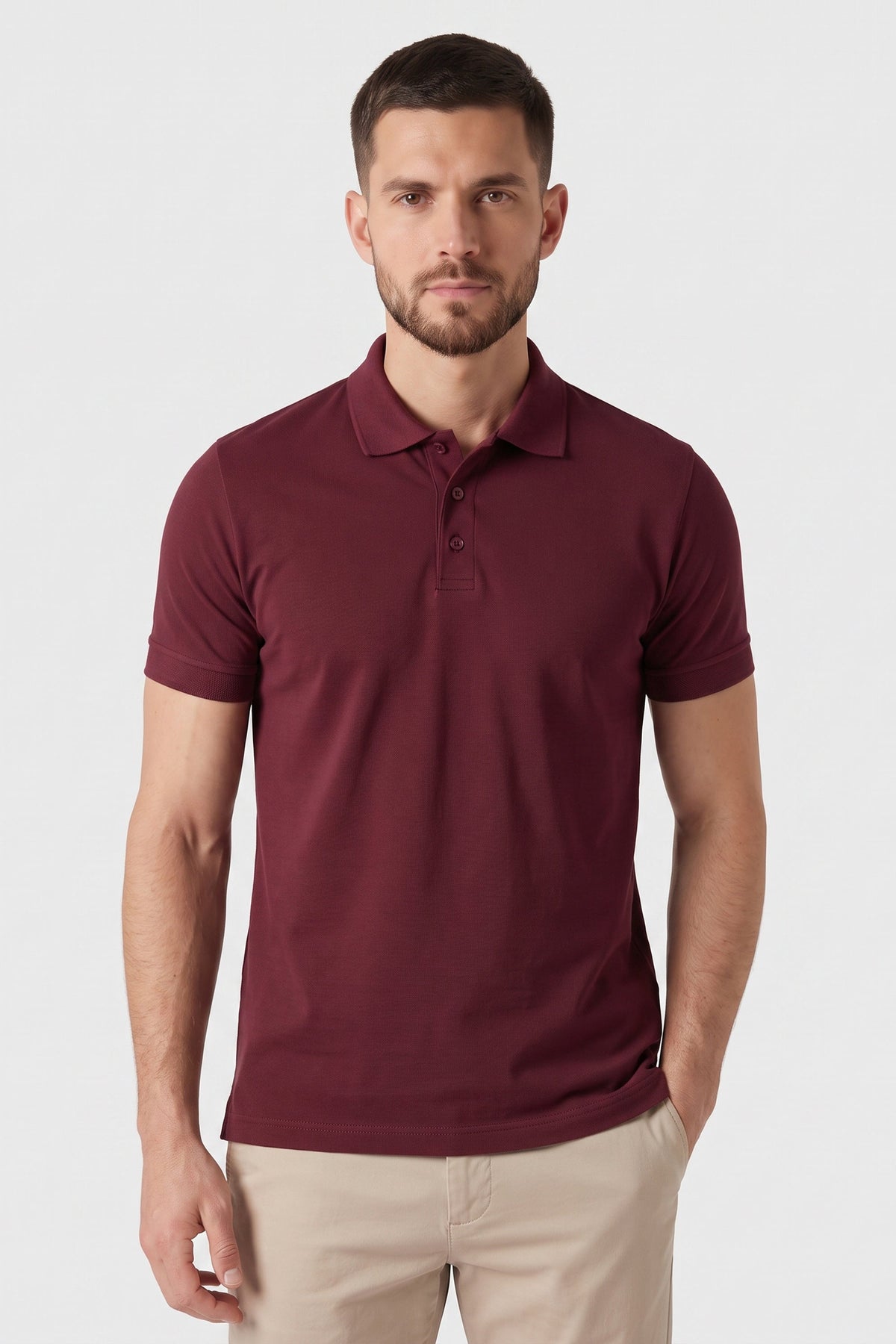 Polo Masculina Piquet Pima Elastano Lisa