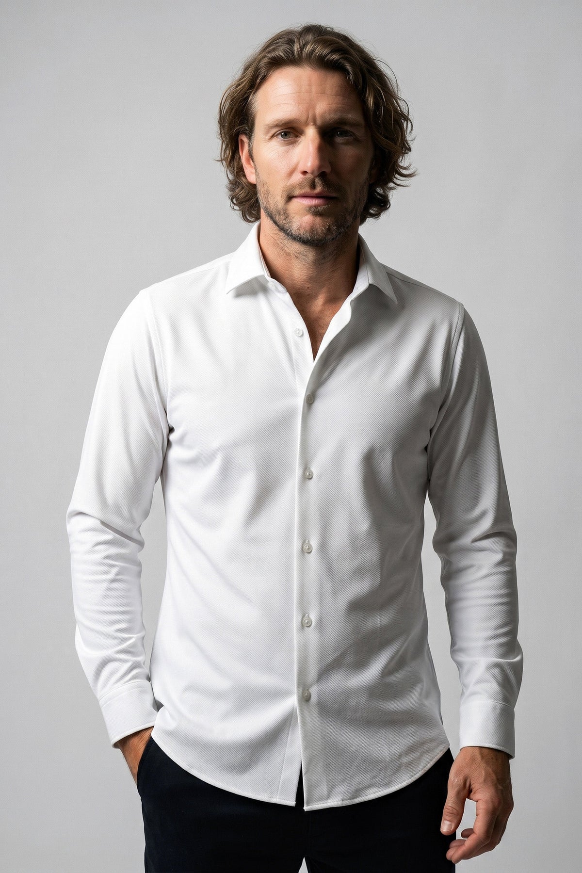 Camisa Masculina Tech Poliamida Twill Elastano
