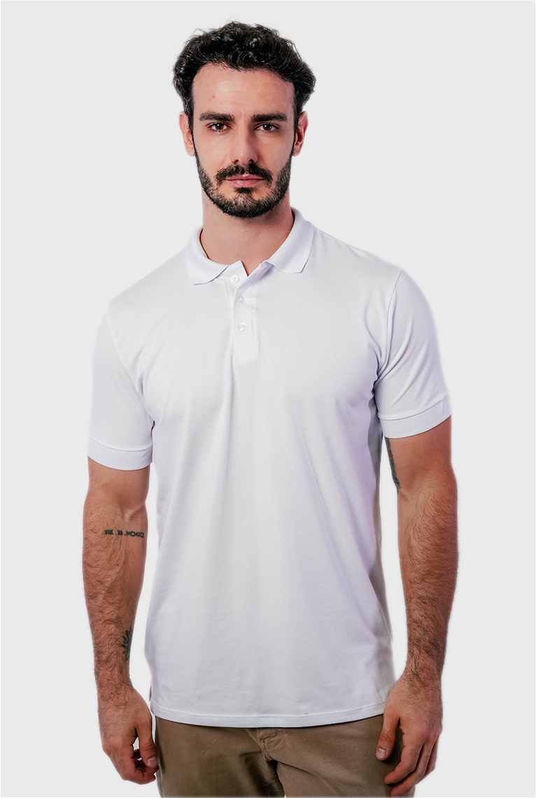 Polo Masculina Algodão Pima Elastano Lisa