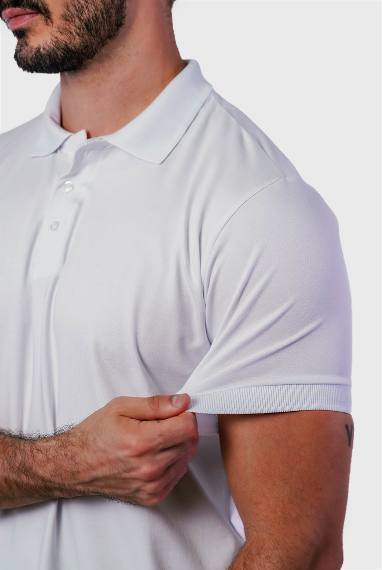 Polo Masculina Algodão Pima Elastano Lisa