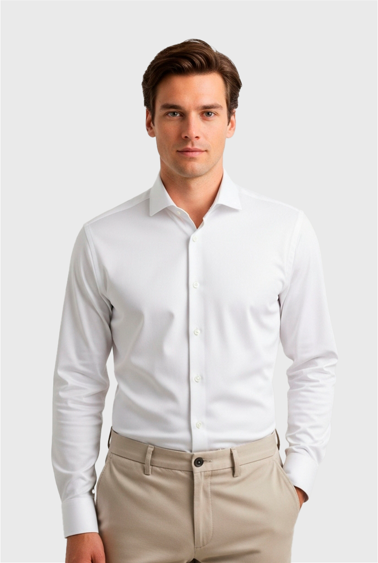 Camisa Manga Longa Comfort Básica Masculina Algodão Fio 60