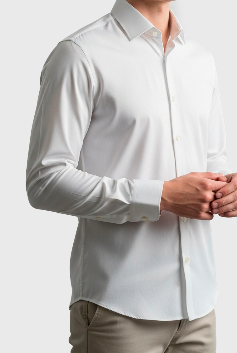 Camisa Manga Longa Comfort Básica Masculina Algodão Fio 60