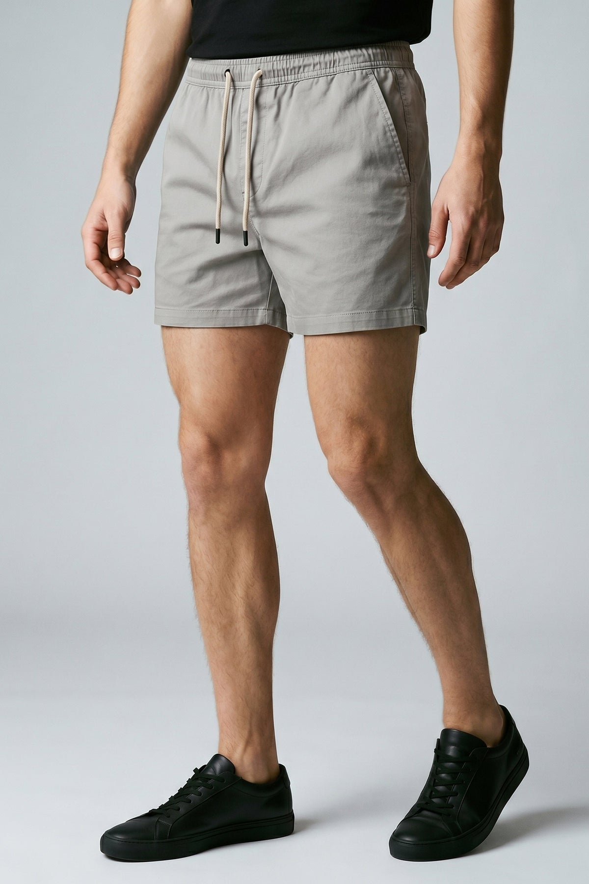 Short Sarja Masculino Cós Elástico Algodão