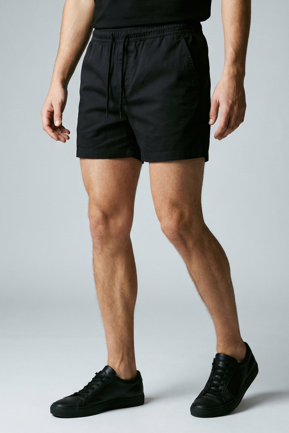 Short Sarja Masculino Cós Elástico Algodão