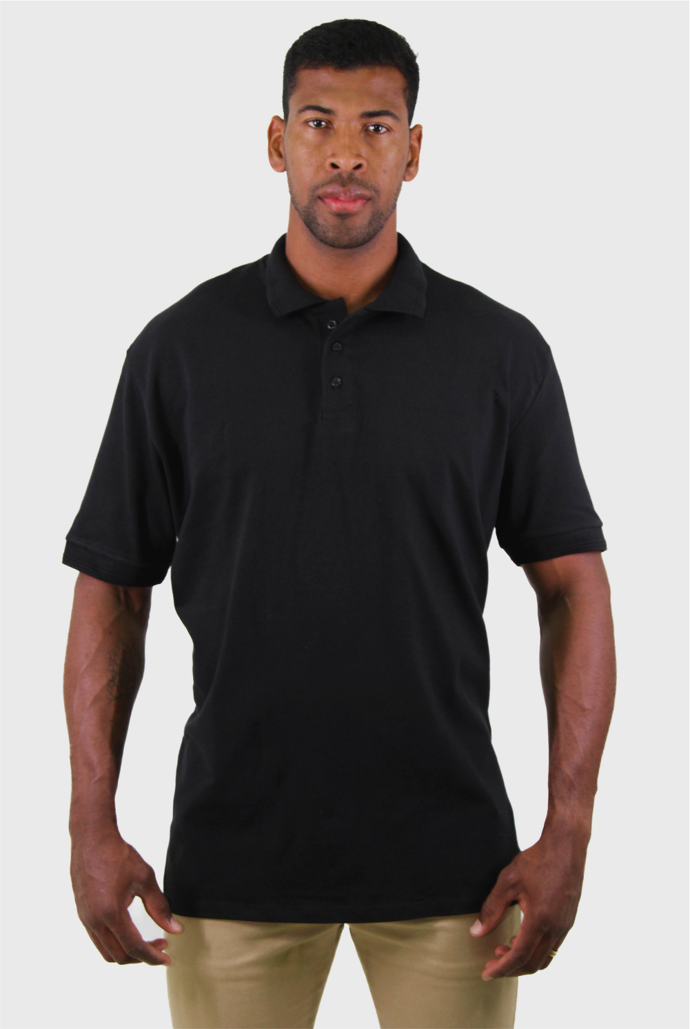 Polo Masculina Piquet Contínua Gola Estruturada Algodão Elastano