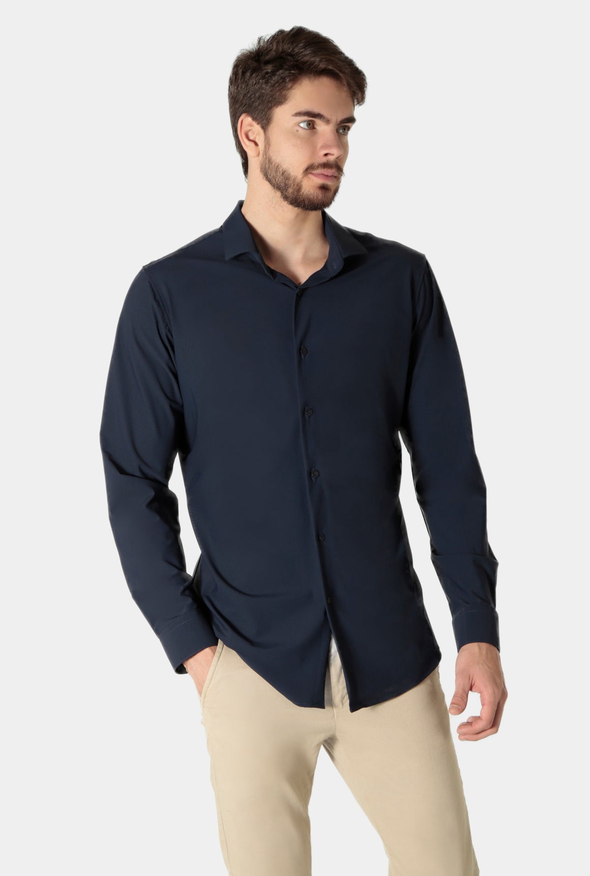 Camisa Masculina Tech Poliamida Stretch Super Slim