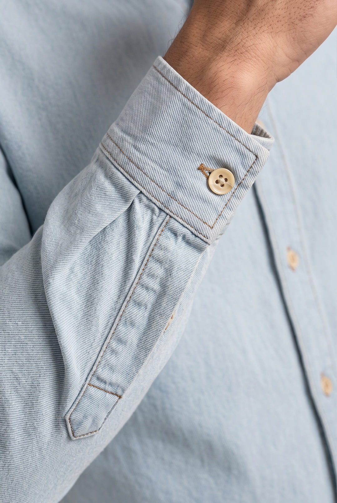 Camisa Jeans Overshirt Masculina Manga Longa Algodão