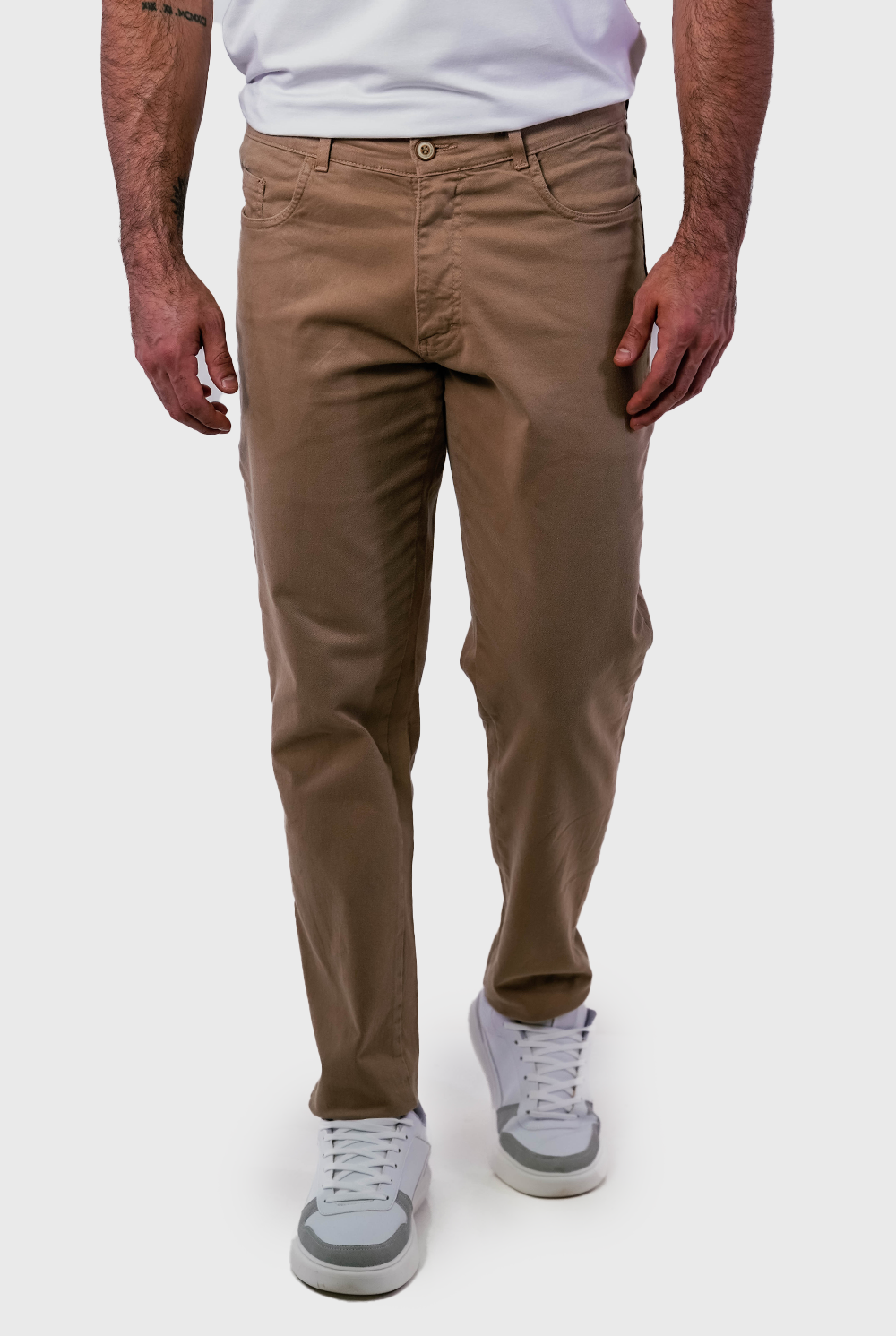 Calça Sarja Masculina Five Pockets Algodão Elastano