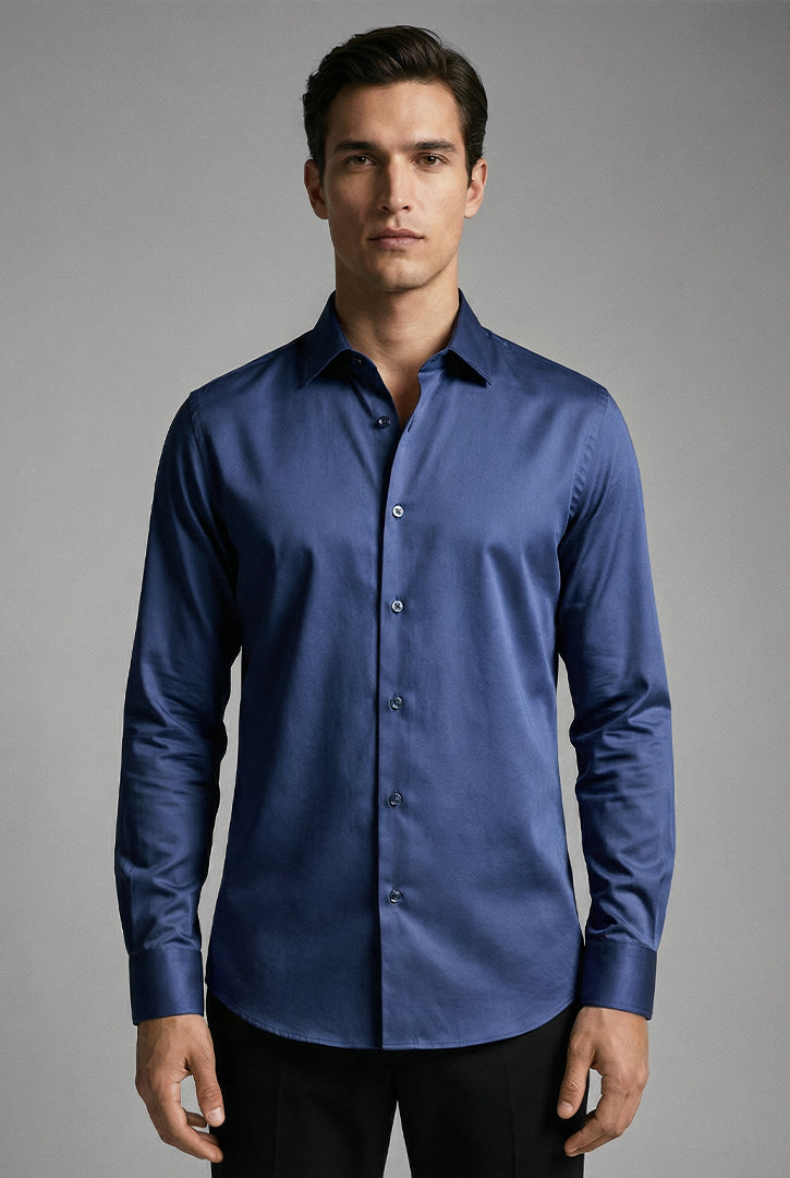 Camisa Manga Longa Slim Fit Algodão Egípcio