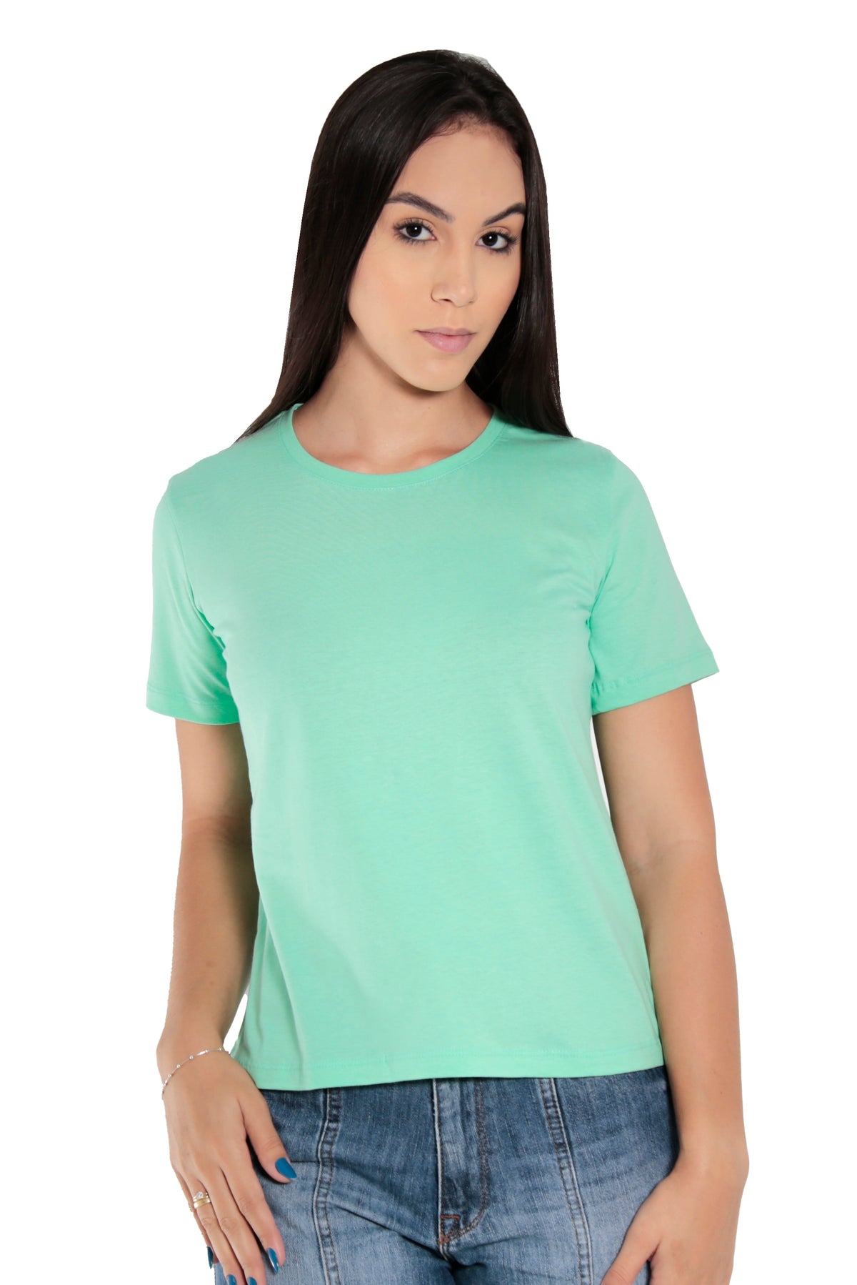 Camiseta Feminina Baby Long Gola Redonda
