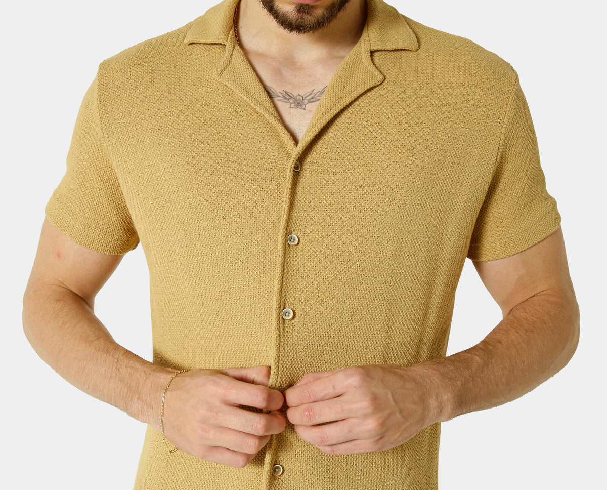 Camisa Gola Esporte Manga Curta Textura