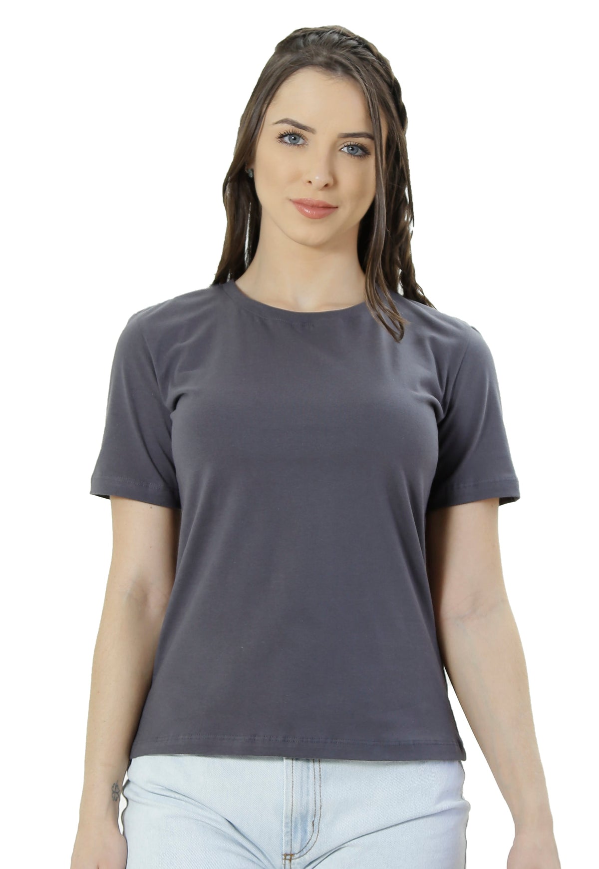 Camiseta Feminina Baby Long Gola Redonda