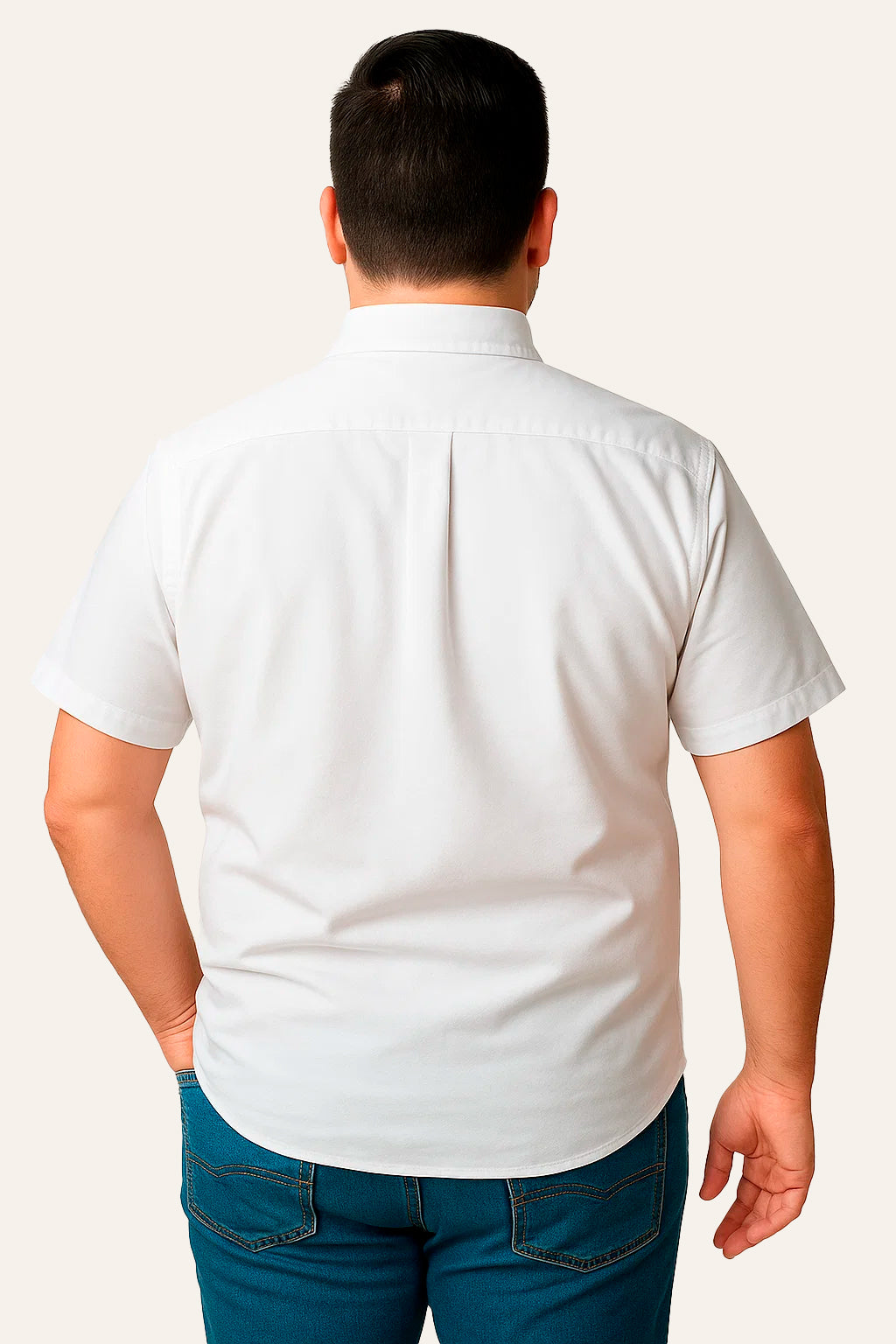 Camisa Manga Curta Plus Oxford Button Down