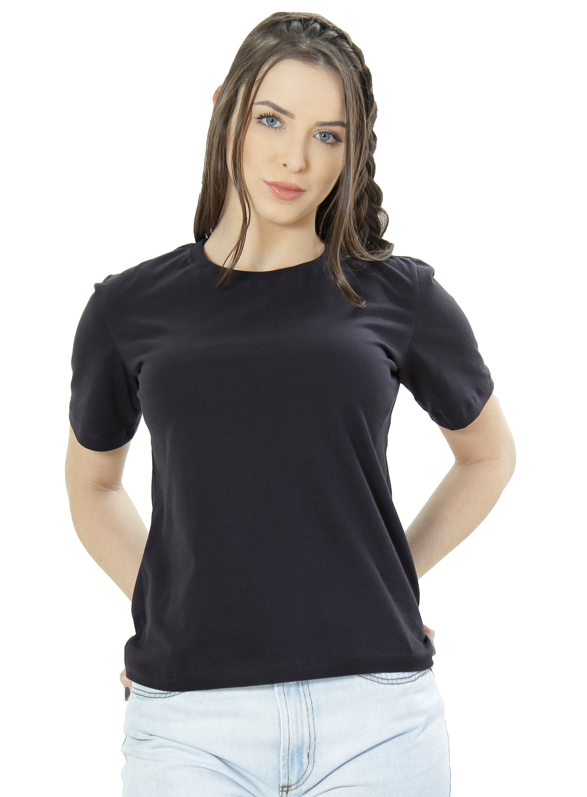 Camiseta Feminina Baby Long Gola Redonda