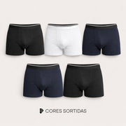 Kit 5 Cuecas Boxer Masculina Algodão