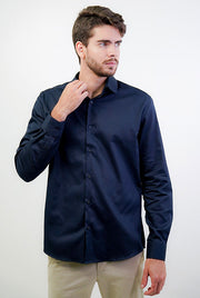 Camisa Masculina Manga Longa Slim Fit Algodão