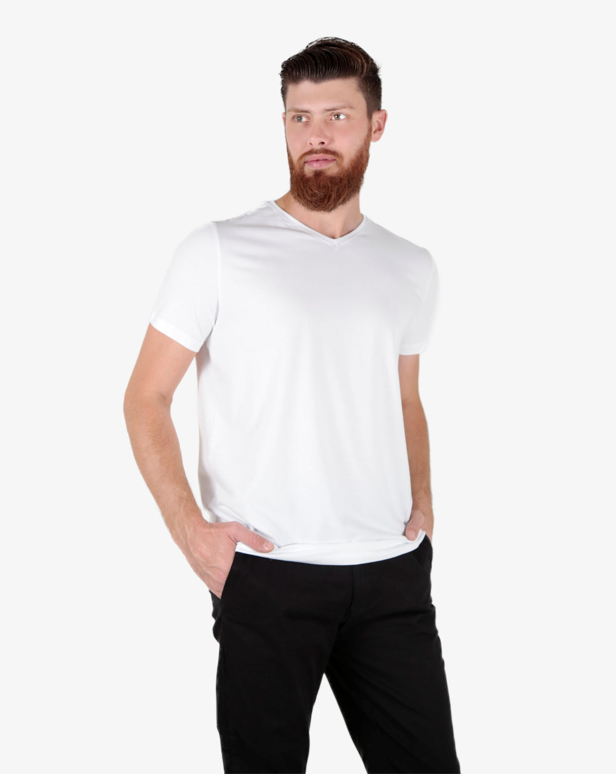 Camiseta Masculina Premium Algodão Egípcio Gola V