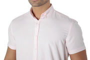 Camisa Masculina Manga Curta Slim Fit Oxford Button Down Algodão