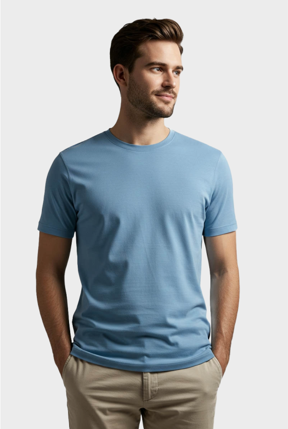 Camiseta Básica Gola Redonda Masculina Algodão