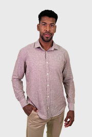 Camisa Masculina Manga Longa Linho Slim Fit