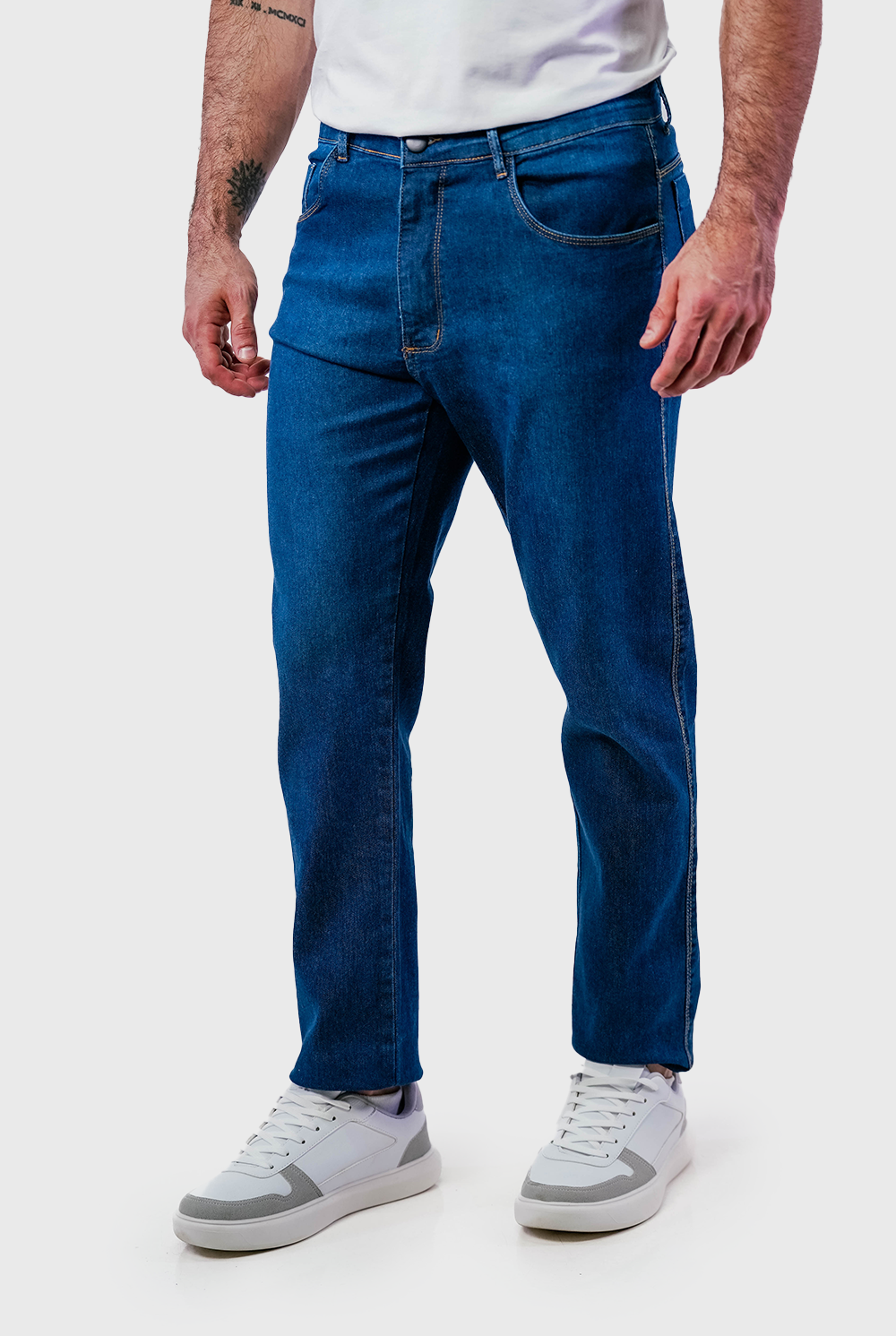 Calça Jeans Masculina Regular Algodão Elastano
