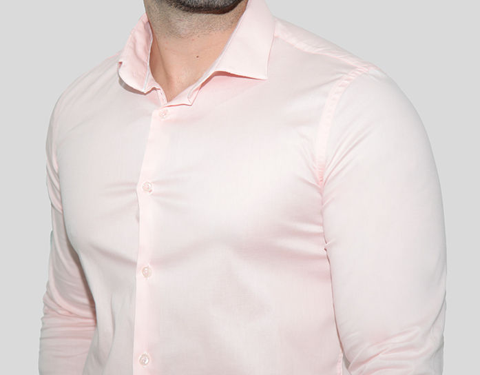Camisa Masculina Manga Longa Super Slim Básica Algodão Elastano