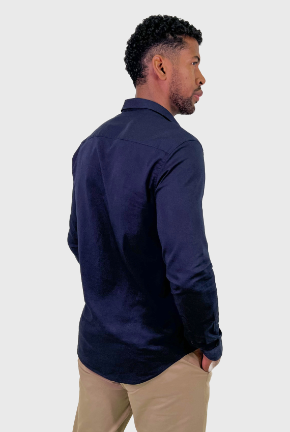 Camisa Masculina Manga Longa Linho Slim Fit