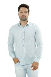 Camisa Social Masculina Manga Longa Slim Fit Flamê
