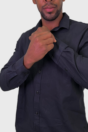 Camisa Masculina Manga Longa Linho Slim Fit