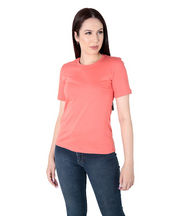 Camiseta Feminina Baby Long Gola Redonda Algodão