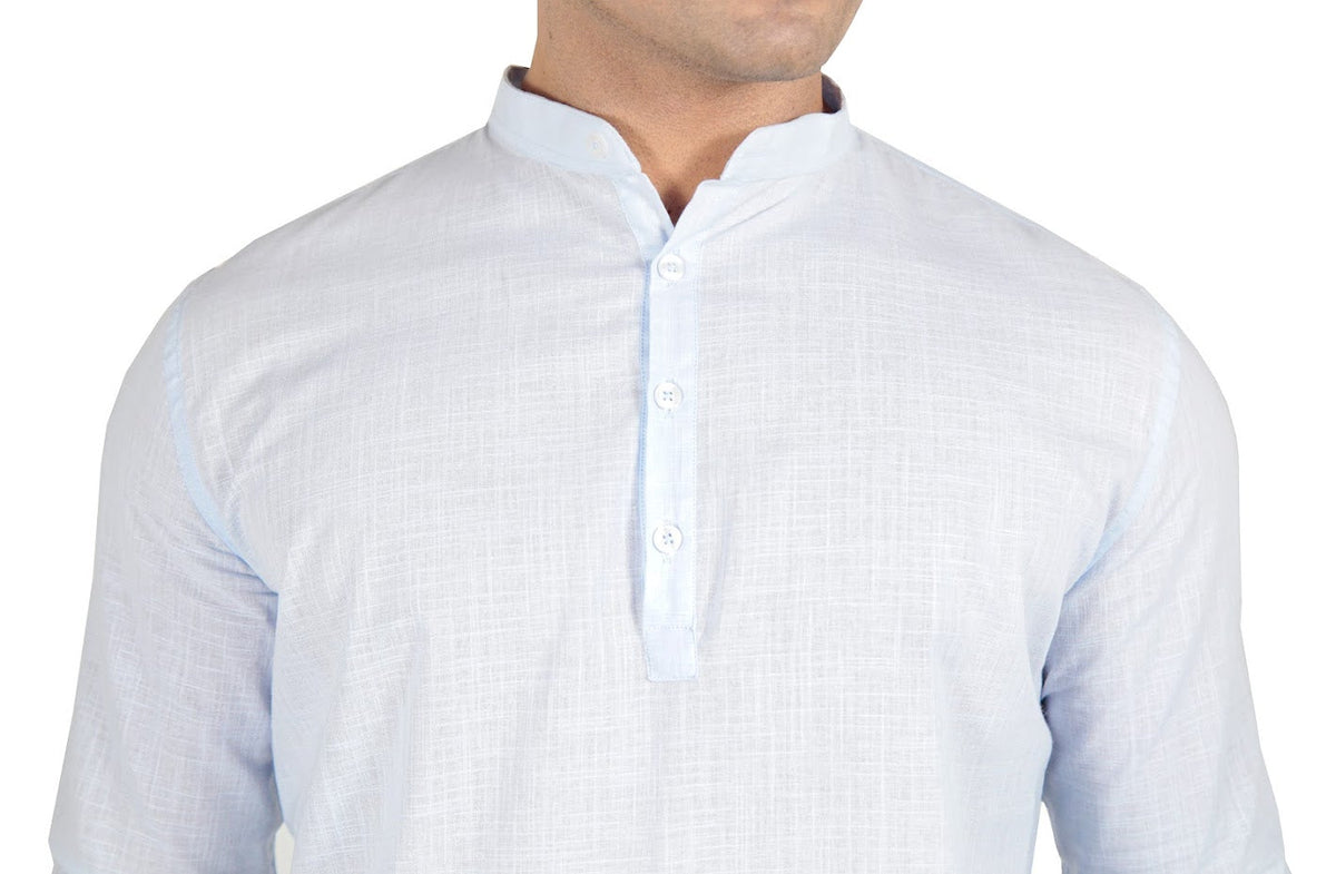 Bata Masculina Manga Longa Gola Padre Flamê Algodão