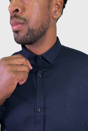 Camisa Masculina Manga Longa Linho Slim Fit