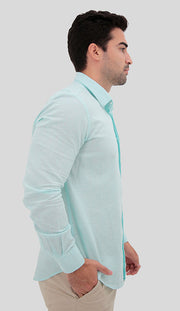 Camisa Masculina Manga Longa Linho Slim Fit