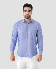 Camisa Masculina Manga Longa Linho Slim Fit