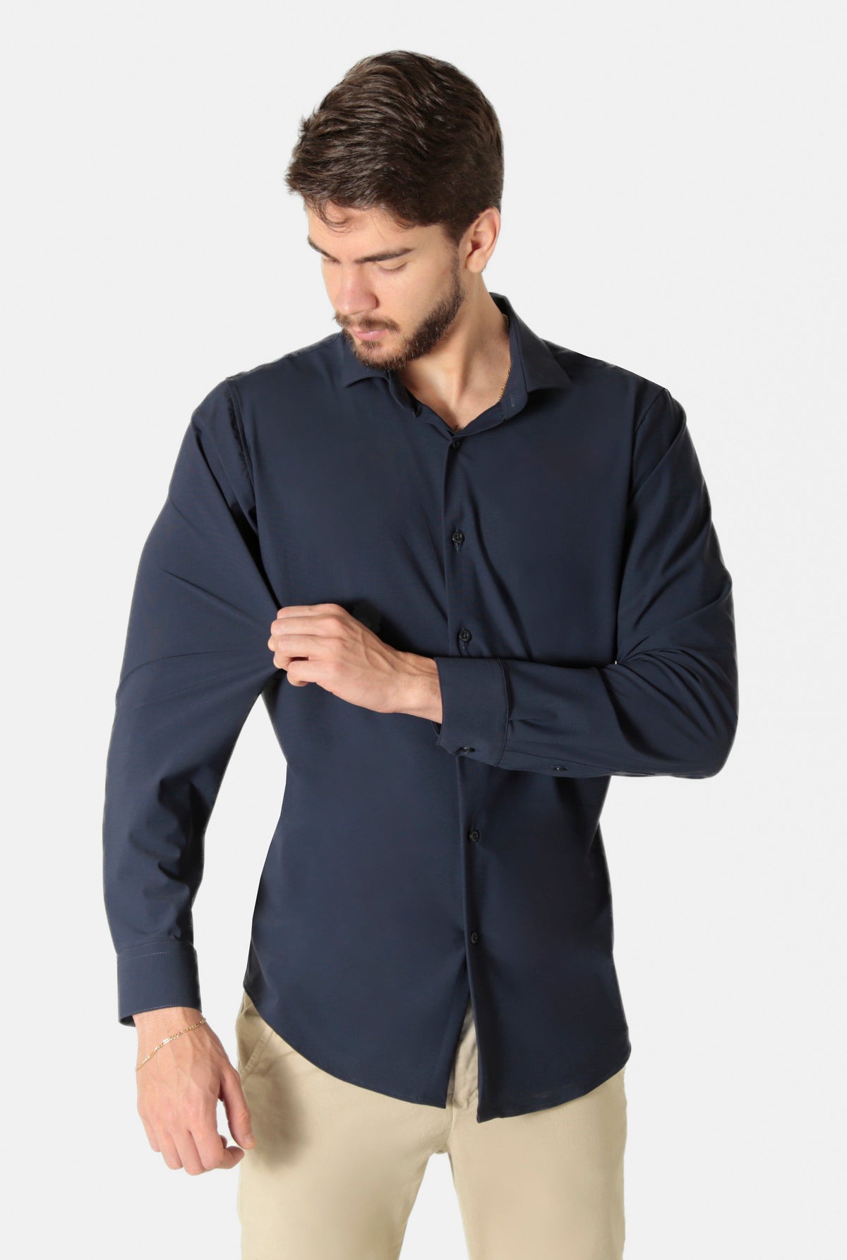 Camisa Masculina Tech Poliamida Stretch Super Slim