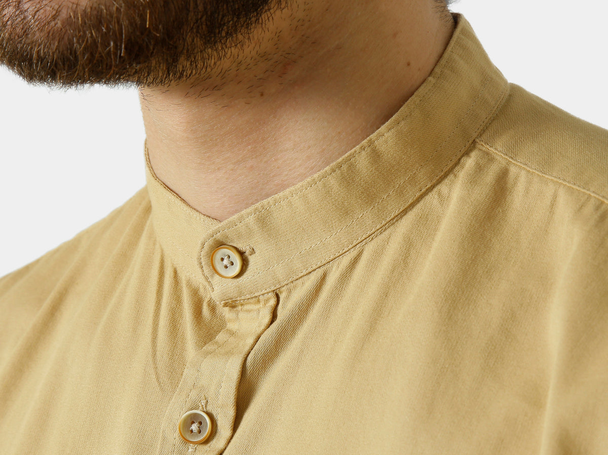Camisa Masculina Manga Curta Gola Padre Sarja Estonada Algodão