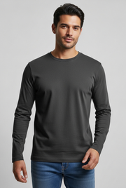 Camiseta Básica Manga Longa Work Poliéster Viscose Masculina