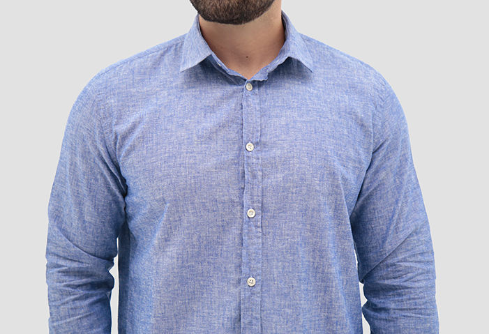 Camisa Masculina Manga Longa Linho Slim Fit
