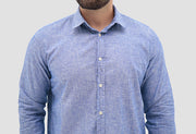 Camisa Masculina Manga Longa Linho Slim Fit