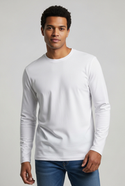 Camiseta Básica Manga Longa Work Poliéster Viscose Masculina