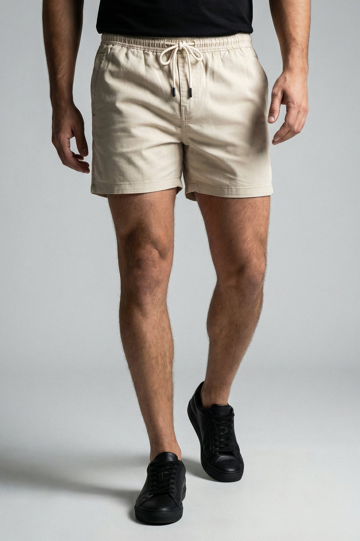 Short Sarja Masculino Cós Elástico Algodão
