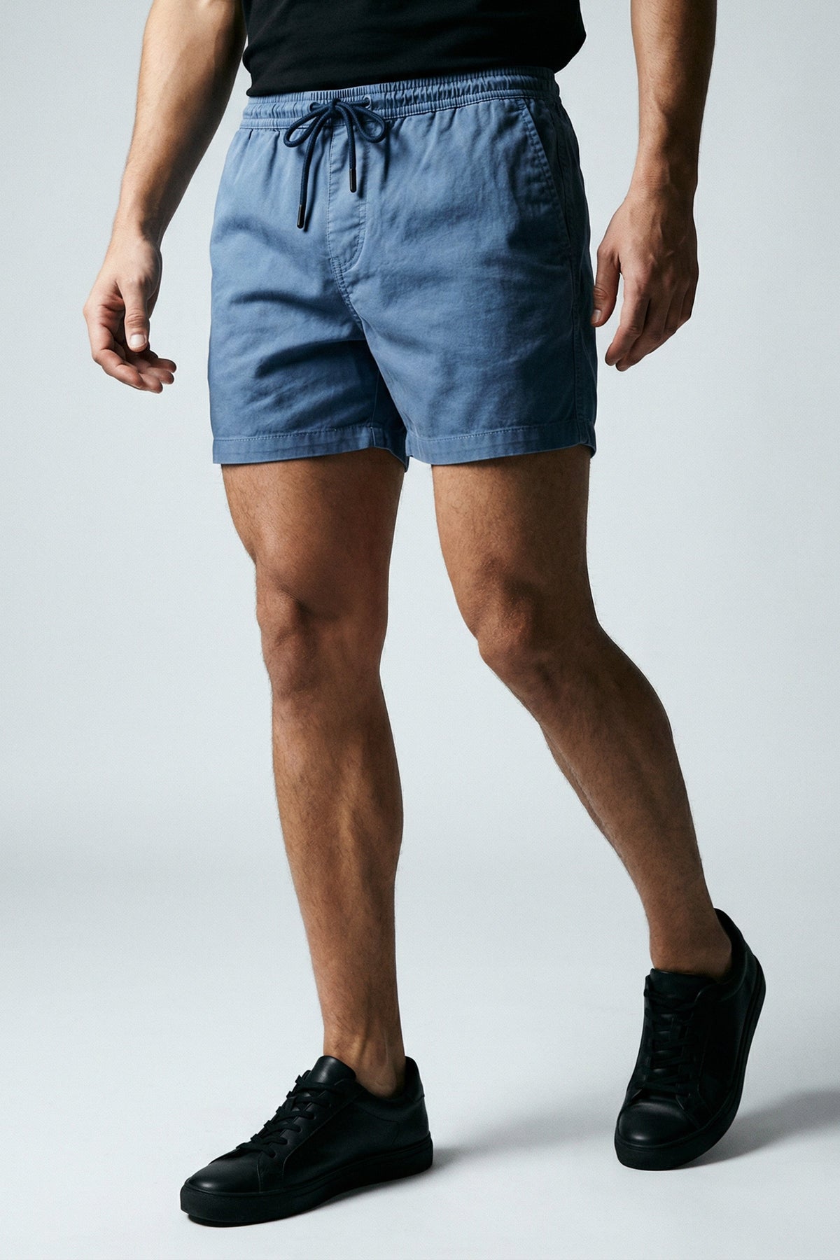 Short Sarja Masculino Cós Elástico Algodão