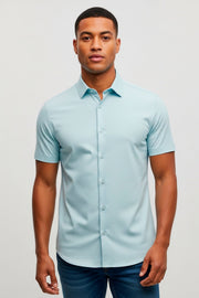 Camisa Masculina Manga Curta Slim Fit Algodão